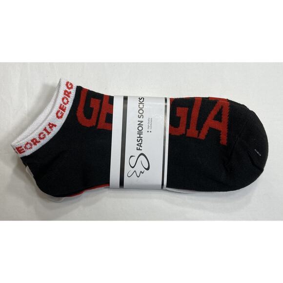 Georgia Bulldogs Socks 2-3Packs Ankle Socks, Women's 9-11, NCAA - Picture 2 of 9